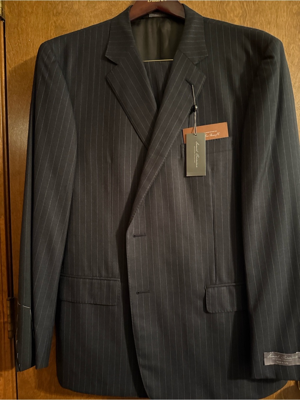 Daniel Cremieux Men's Black Pinstripe Suit Jacket